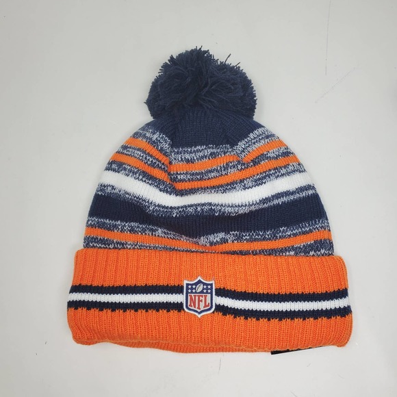 NEW 2021 NFL NEW ERA ON FIELD SIDELINE POM BEANIE - Denver Broncos - Picture 4 of 4
